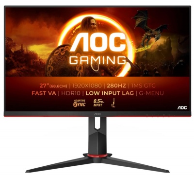 LCD Monitor|AOC|27G2ZN3|27"|Gaming|Panel VA|1920x1080|16:9|280 Hz|Matte|1 ms|Speakers|Tilt|Colour Black|27G2ZN3/BK