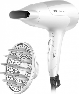 Braun | Hair Dryer | HD385 | 2000 W | Number of temperature settings 3 | Ionic function | Diffuser nozzle | White