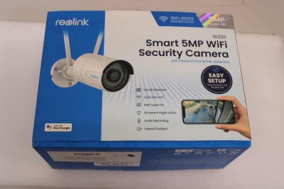 SALE OUT. Reolink W320 5MP WiFi Outdoor Camera, White | Reolink | WiFi Camera | W320 | 22 month(s) | Bullet | 5 MP | Fixed | IP67 | H.264 | Micro SD, Max. 256 GB | UNPACKED, MISSING SCREEN FILM