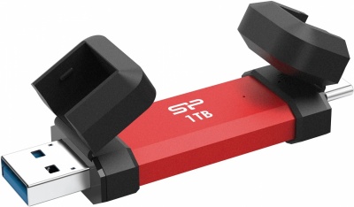 SILICON POWER DS72 Dual USB-C/USB 3.2 Gen 2, 1TB, Red | Silicon Power