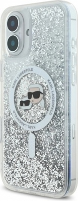 Karl Lagerfeld KLHMP16MLGKCSGH iPhone16 Plus 6.7" hardcase transparent Liquid Glitter Karl&Choupette | Karl Lagerfeld