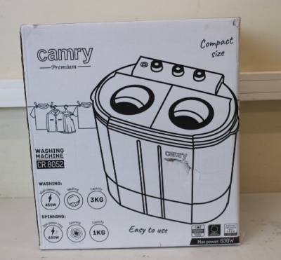 SALE OUT. Camry CR 8052 Mini washing machine with spinning function, Washing capacity up to 3kg, Spinning capacity up to 1kg, White-Gray | Camry | Washing machine | CR 8052 | Top loading | Washing capacity 3 kg | 1300 RPM | Depth 40 cm | Width 60 cm | Whi