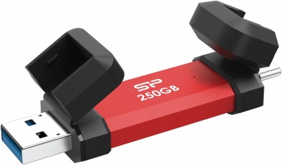 SILICON POWER DS72 Dual USB-C/USB 3.2 Gen 2, 250GB, Red