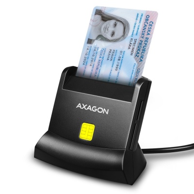 AXAGON CRE-SM2 USB-A Smart card & SD/microSD/SIM card StandReader, 1.3m