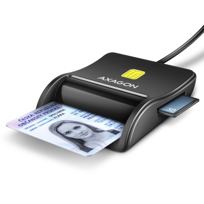 AXAGON CRE-SM3SD USB-A Smart card/ID card & SD/microSD/SIM card FlatReade