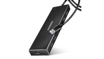 AXAGON HUE-F7A 7x USB 3.2 Gen 1 ALU FLAT CHARGING hub, micro USB power