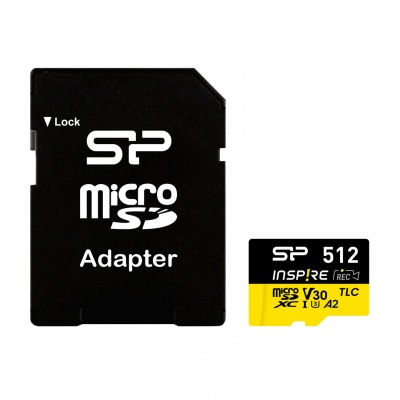 SILICON POWER Inspire 512GB, DDR200, W/A, CL10, V30, A2, TF_SDXC UHS-IU3