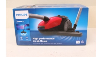 SALE OUT. Philips FC8243/09 Bagged vacuum cleaner, Red/Black | Philips | Vacuum cleaner | FC8243/09 | Bagged | Power 900 W | Dust capacity 3 L | Red/Black | DAMAGED PACKAGING