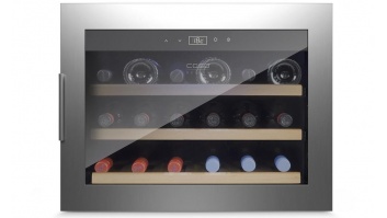 Caso | Wine cooler | WineSafe 18 EB | Energy efficiency class G | Built-in | Bottles capacity Up to 18 bottles | Cooling type Compressor technology | Stainless steel