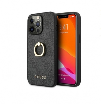 Guess GUHCP13L4GMRGR iPhone 13 Pro / 13 6,1" szary/grey hardcase 4G with ring stand | GUESS