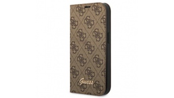 Guess GUBKP14XHG4SHW iPhone 14 Pro Max 6,7" brązowy/brown book 4G Vintage Gold Logo | GUESS