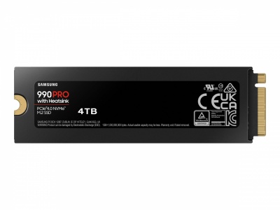Samsung | 990 PRO with Heatsink | 4000 GB | SSD form factor M.2 2280 | Solid-state drive interface M.2 NVME | Read speed 7450 MB/s | Write speed 6900 MB/s