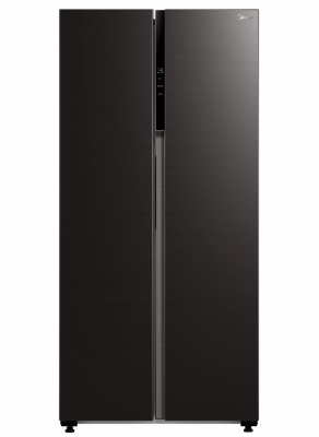 Midea Refrigerator | MDRS619FIE28 | Energy efficiency class E | Free standing | Side by side | Height 177.5 cm | No Frost system | Fridge net capacity 271 L | Freezer net capacity 189 L | Display | 41 dB | Black