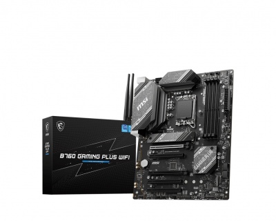 MSI | B760 GAMING PLUS WIFI | Processor family Intel | Processor socket  LGA1700 | DDR5 | Memory slots 4 | Supported hard disk drive interfaces 	SATA, M.2 | Number of SATA connectors 4 | Chipset Intel B760 | ATX