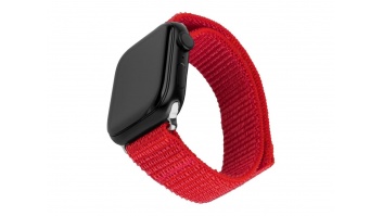 Fixed | Sporty Strap for Apple Watch 42/44/45mm | 160-210 mm | Red | Nylon