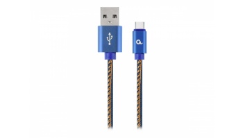 Cablexpert Premium Jeans (Denim) Type-C USB Cable with Metal Connectors | CC-USB2J-AMCM-1M-BL