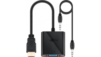 Goobay | HDMI/VGA adapter, nickel plated | 68793 | Black | HDMI male (type A) | VGA female (15-pin)