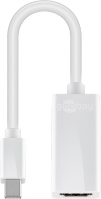 Goobay | Mini DisplayPort/HDMI adapter cable 1.1 | 51729 | White | Mini DisplayPort male | HDMI female (Type A)