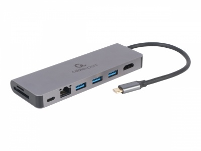 Cablexpert USB Type-C 5-in-1 multi-port adapter (Hub + HDMI + PD + card reader + LAN) | A-CM-COMBO5-05 | Adapter
