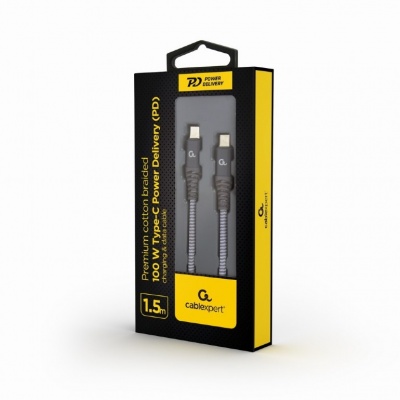 Cablexpert 100 W Type-C Power Delivery (PD) premium charging and data cable, 1.5 m | CC-USB2B-CMCM100-1.5M