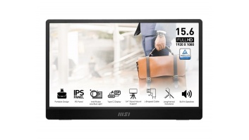 LCD Monitor|MSI|PRO MP161 E2U|15.6"|Business|Panel IPS|1920x1080|16:9|60Hz|Matte|Speakers|Tilt|Colour Black|PROMP161E2U
