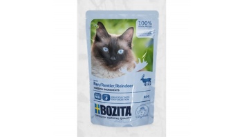 Bozita Reindeer Sauce, 85g - bezgraudu gaļas gabaliņi ar ziemeļbriedi mērcē