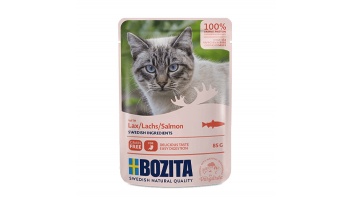 Bozita Salmon Sauce, 85g - bezgraudu gaļas gabaliņi ar lasi mērcē