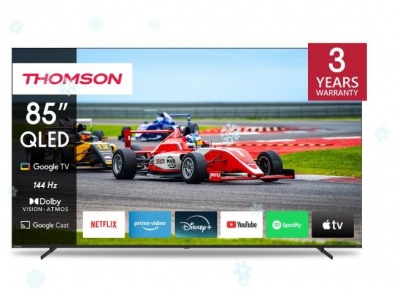 TV Set|THOMSON|85"|4K/Smart|QLED|3840x2160|Wireless LAN|Bluetooth|Google TV|Black|85QG7S14