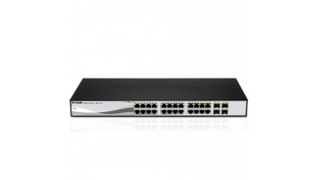 D-LINK DGS-1210-20, Gigabit Smart Switch with 16 10/100/1000Base-T ports and 4 Gigabit MiniGBIC (SFP) ports, 802.3x Flow Control, 802.3ad Link Aggregation, 802.1Q VLAN, 802.1p Priority Queues, Port mirroring,, Jumbo Frame support, 802.1D STP, ACL, LLDP, C