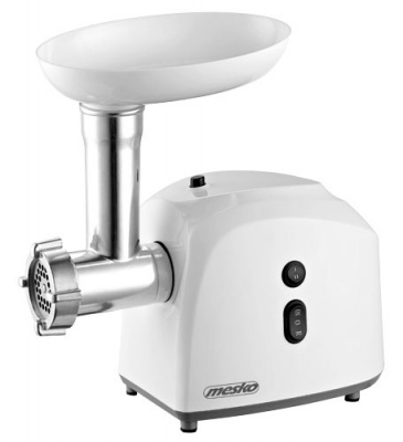 Mesko MS 4805 Meat mincer, Power 600W, Bowl, Middle size sieve, Mince sieve, Poppy sieve, Plunger, Sausage filler | Mesko | Mesko MS 4805 | White | Middle size sieve, mince sieve, poppy sieve, plunger, sausage filler, kibbe attachment