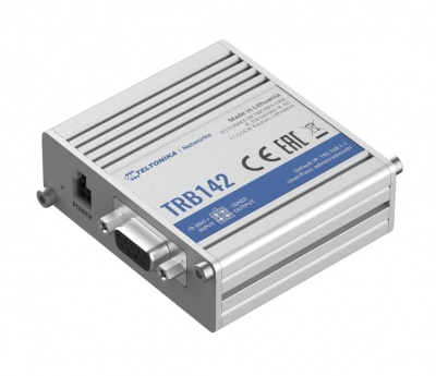 Teltonika TRB142003000 Gateway, 2G/3G/4G LTE (Cat 1), Equipped with RS232 for serial communication | LTE Gateway | TRB142 | No Wi-Fi | Ethernet LAN (RJ-45) ports 0 | Mesh Support No | MU-MiMO No | 2G/3G/4G | Antenna type 1 x SMA for LTE | 1 x Virtual netw