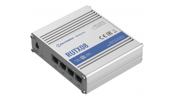 Industrial Router | RUTX08 | No Wi-Fi | 10/100/1000 Mbit/s | Ethernet LAN (RJ-45) ports 4 | Mesh Support No | MU-MiMO No | No mobile broadband | 1 | 24 month(s)