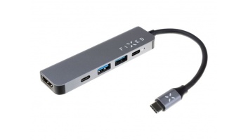 Fixed | 5-port USB-C HUB Mini for laptops and tablets | FIXHU-MN-GR | Gray