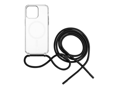 Fixed | MagPure Neck | Back Cover with Lanyard | Apple | iPhone 16 Pro Max | TPU | Clear, Black