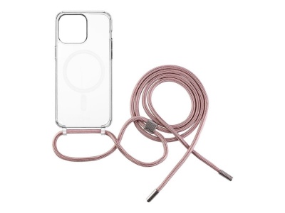 Fixed | MagPure Neck | Back Cover with Lanyard | Apple | iPhone 16 | TPU | Clear, Pink