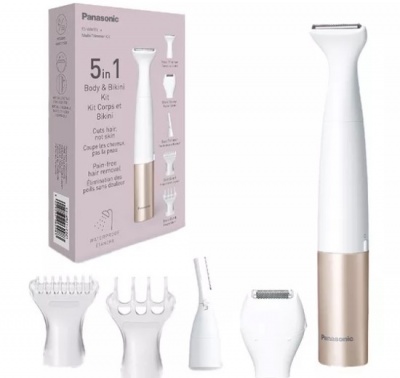 Panasonic 5-in-1 Body and Bikini Trimmer Kit | ES-WM31 | Cordless | Wet & Dry | White/Gold Rose