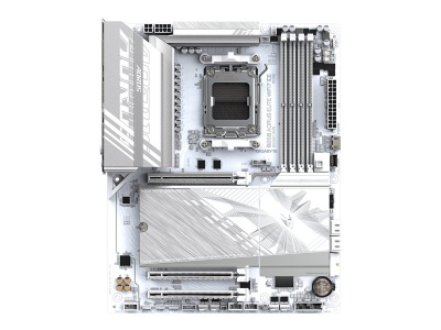 Gigabyte B850 A ELITE WF7 ICE | Processor family AMD | Processor socket AM5 | DDR5 | Supported hard disk drive interfaces SATA, M.2 | Number of SATA connectors 4