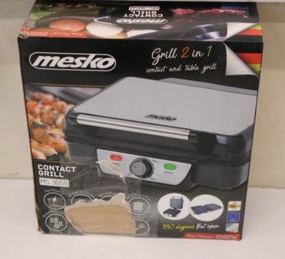 SALE OUT. Mesko MS 3050 Grill, Contact, Power 1800 W, Black/Stainless steel | Mesko | Grill | MS 3050 | Contact grill | 1800 W | Black/Stainless steel | DAMAGED PACKAGING, MISSING SPATULA