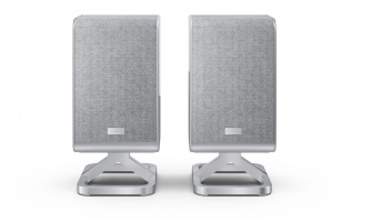 Sharp HT-SPR52021(SL) Q Soundbar 2.0.2 Wireless Rear Surround Speakers, Silver | Sharp