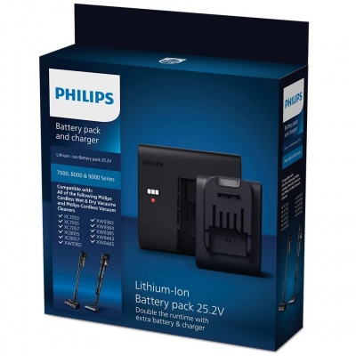 Akcija! PHILIPS Litija jonu akumulatora komplekts putekļusūcējiem