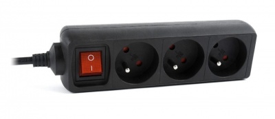 EnerGenie EG-PSU3F-01 UPS power strip, 3 FR sockets, 10 A, C14 plug, 0.6 m cable, black | EnerGenie