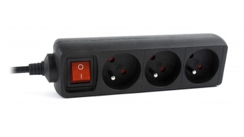 EnerGenie EG-PSU3F-01 UPS power strip, 3 FR sockets, 10 A, C14 plug, 0.6 m cable, black | EnerGenie