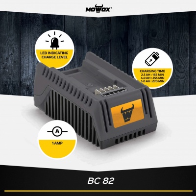 MoWox | Charger 1 A, 60W, Suitable for Mowox 40V Li-Ion Battery BC 82
