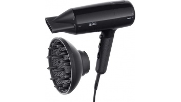 Braun Hair dryer | BRHD225E | 2200 W | Number of temperature settings 3 | Ionic function | Diffuser nozzle | Black