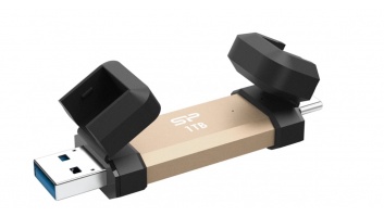 Silicon Power DS72 | 1000 GB | USB Type-A and USB Type-C 3.2 Gen 2 | Gold