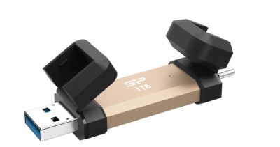 Silicon Power DS72 | 1000 GB | USB Type-A and USB Type-C 3.2 Gen 2 | Gold