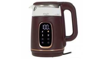 Adler Kettle with LED Display | AD 1305 | Electric | 2200 W | 1.7 L | Plastic | 360° rotational base | Burgundy