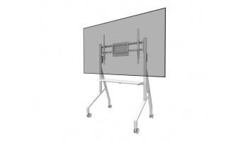 Neomounts MOVE Go FL50-525WH1 TV trolley - 55-86" - max 76 kg - manual h 106-136 cm - VESA 100x100-900x600 - incl. hardware shelf - lockable