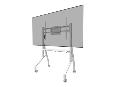 Neomounts MOVE Go FL50-525WH1 TV trolley - 55-86" - max 76 kg - manual h 106-136 cm - VESA 100x100-900x600 - incl. hardware shelf - lockable