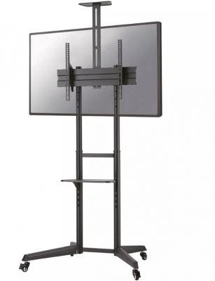 Neomounts FL50-550BL1 TV trolley - 37-70" - max 50 kg - manual h 128,5-145 cm - VESA 100x100-600x400 - incl. cam/hardware shelf - black